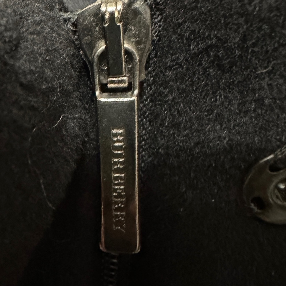 347 Burberry London | NWOT Italy $2900 Black Wool Cashmere Hooded Coat (Size 12) - Picture 7 of 13